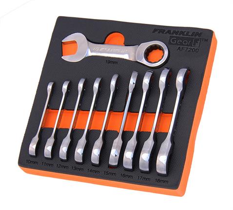 Gear F 10 pce 12 pt Stubby Ratchet Spanner Set