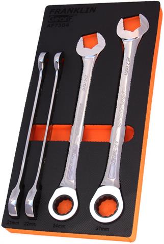 Gear F Grip 4+ 4 pce 12 pt Combination Ratchet Spanner Set