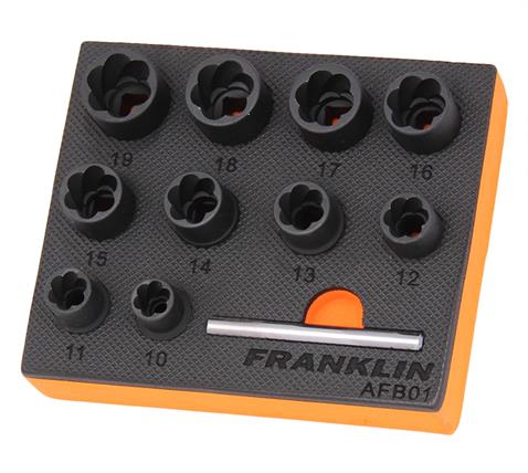 Franklin XF 10 pce Impact Bolt Extractor Set 3/8&quot; dr