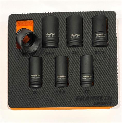 Franklin 7 pce Lock Nut Removal Tool Set 1/2&quot; dr