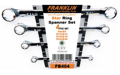 Franklin 4 pce Star Ring Spanner Set