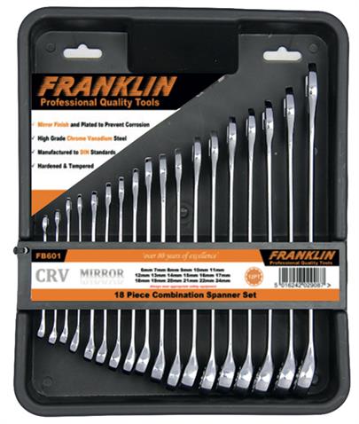 Franklin 18 pce 12 pt Combination Spanner Set