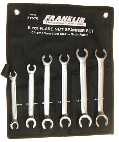 Franklin 6 pce Flare Nut Wrench Set 8-19mm