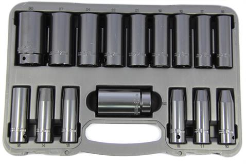 Franklin 16 pce 6 pt Deep Impact Socket Set 1/2&quot; dr