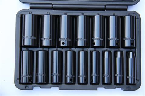 Franklin 16 pce 6 pt Deep Impact Socket Set 3/8&quot; dr