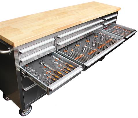 72&quot; Stainless Steel Tool Chest + Tools 651 pieces