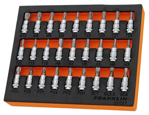 Franklin XF 27 pce Bit Socket Set 1/4&quot; dr