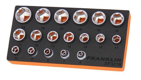 Franklin XF 18 pce 6 pt Socket Set 3/8&quot; dr