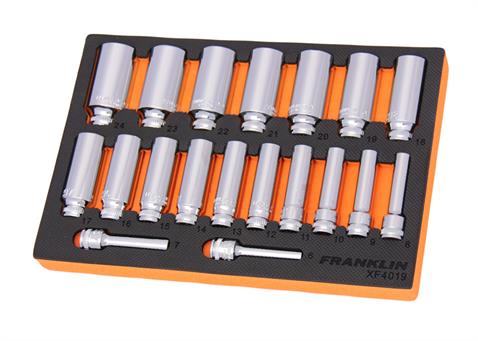 Franklin XF 19 pce 6 pt Deep Socket Set 3/8&quot; dr