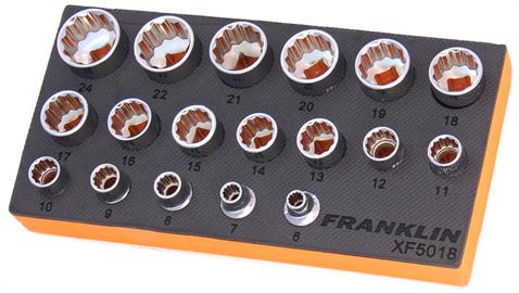 Franklin XF 18 pce 12 pt Socket Set 3/8&quot; dr