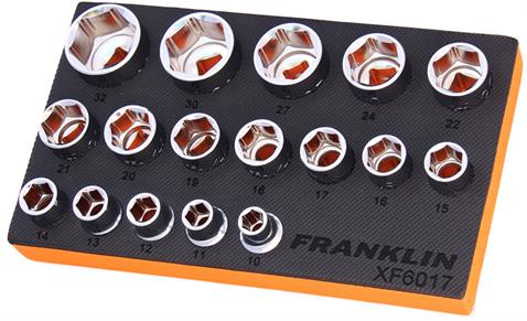 Franklin XF 17 pce 6 pt Socket Set 1/2&quot; dr