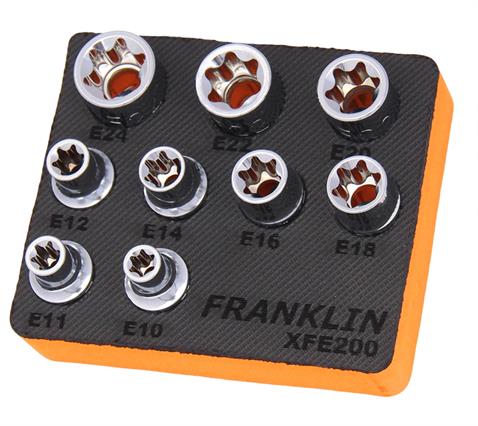 Franklin XF 9 pce External Star Socket Set 1/2&quot; dr