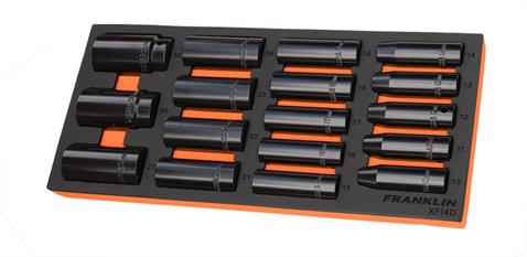 Franklin XF 17 pce 6 pt Deep Impact Socket Set 1/2&quot; dr