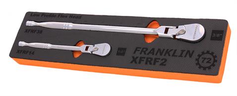 Franklin XF 2 pce 72 Teeth Low Profile Flexible Ratchet Set 1/4&quot; 3/8&quot; dr