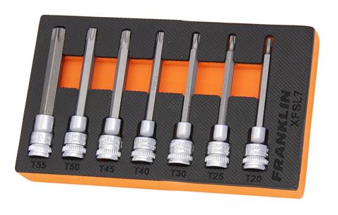 Franklin XF 7 pce Long Star Bit Socket Set 3/8&quot; dr