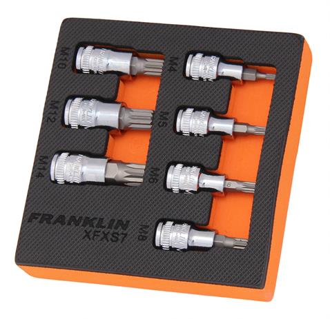 Franklin XF 7 pce Spline Bit Socket Set 3/8&quot; dr