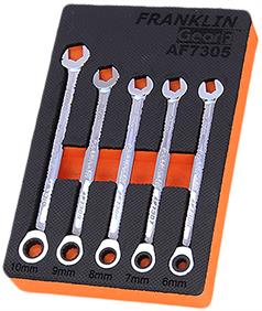 Gear F Grip 4+ 5 pce 12 pt Combination Ratchet Spanner Set