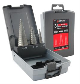 Abracs 3pce Step Drill Set