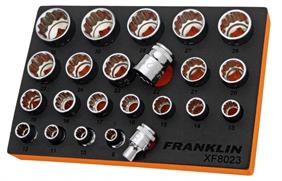 Franklin XF 23 pce 12 pt Socket Set 1/2&quot; dr