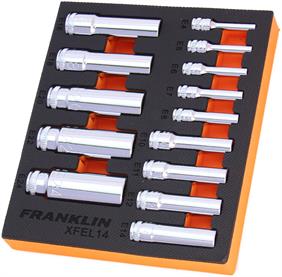 Franklin XF 14 pce External Star Deep Socket Set 1/4&quot; 3/8&quot; 1/2&quot;  dr