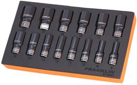 Franklin XF 14 pce 6 pt Semi Deep Thin Wall Impact Socket Set 3/8&quot; dr 10.00 List Price Saving