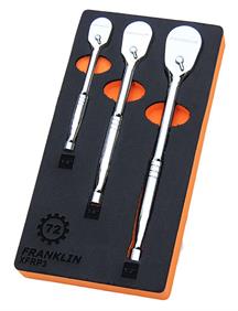 Franklin 3pce Fully Polished Ratchet Set 1/4&quot; 3/8&quot; 1/2&quot;dr