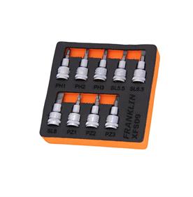 Franklin XF 9 pce Screwdriver Bit Socket Set 3/8&quot; dr