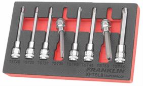 Franklin XF 8 pce Long Tamper Star Bit Socket Set 3/8&quot; dr