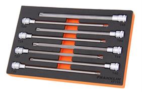 Franklin XF 8 pce 200mm Long Star Bit Socket Set 3/8&quot; dr